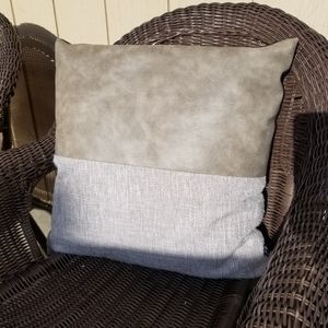 Faux leather throw pillow